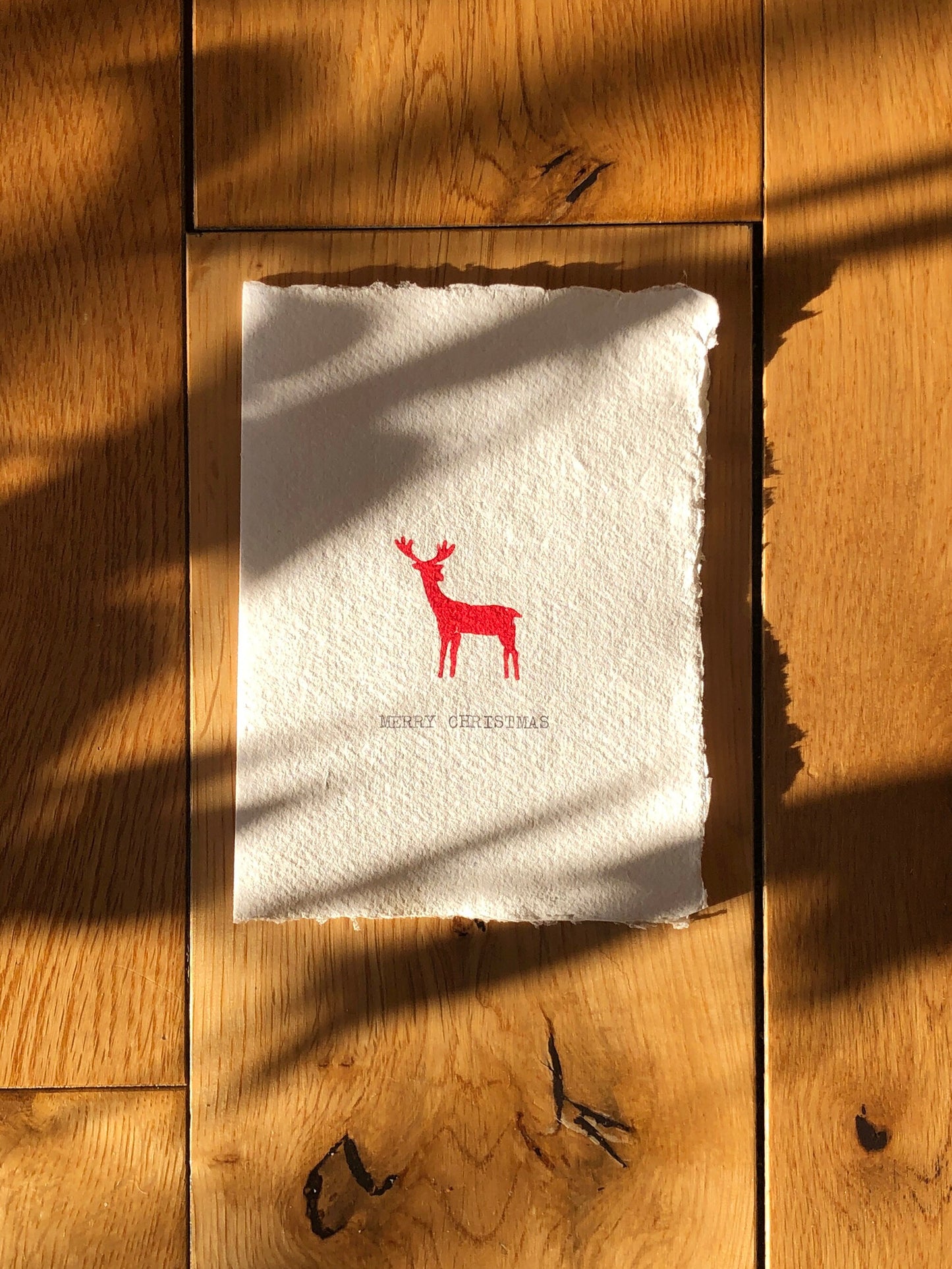 Handmade Typewritten Christmas/Holidays Cards with Envelope