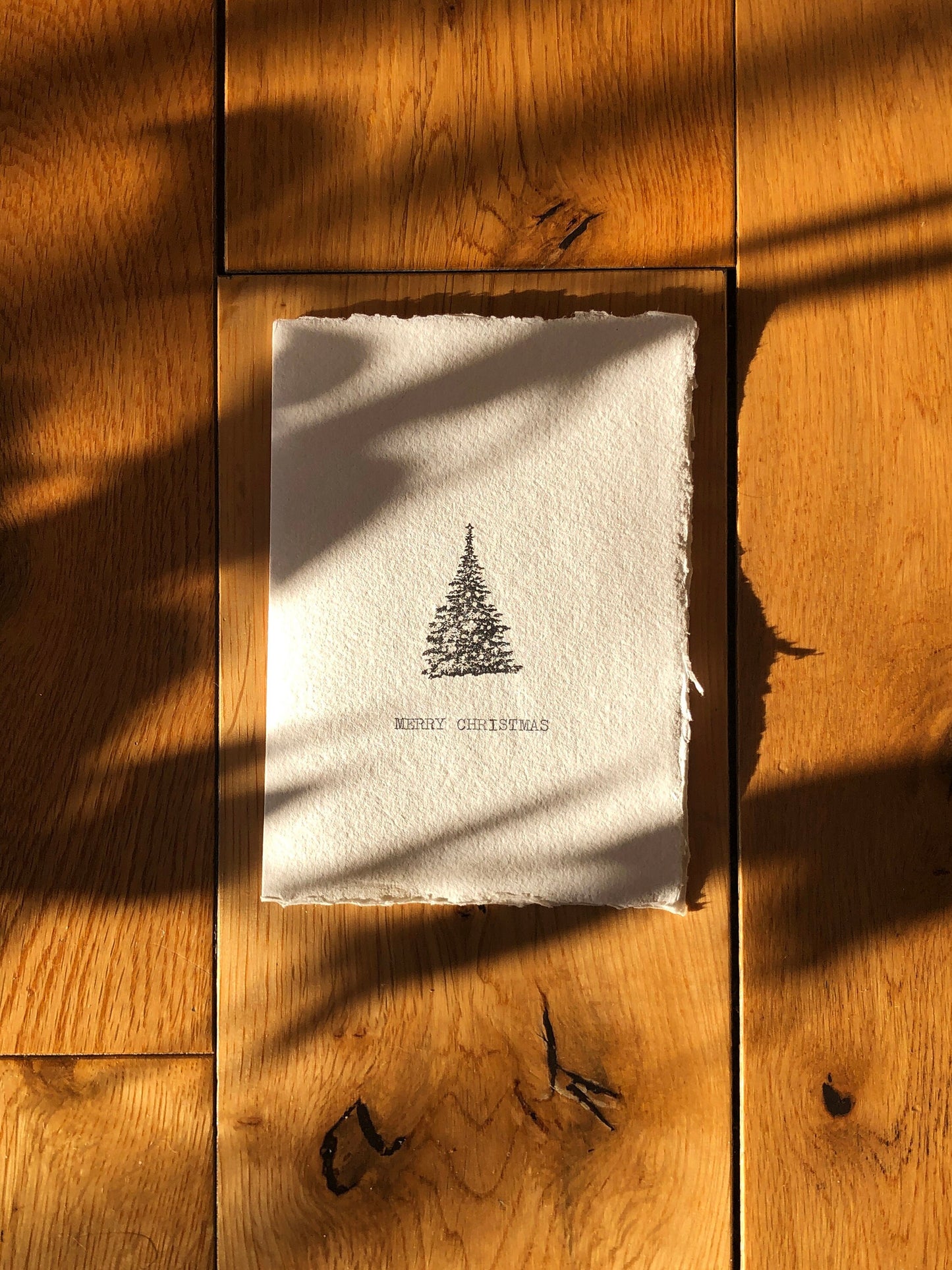 Handmade Typewritten Christmas/Holidays Cards with Envelope