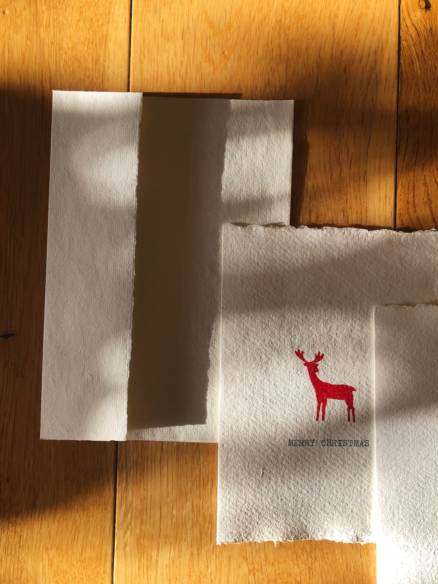 Handmade Typewritten Christmas/Holidays Cards with Envelope